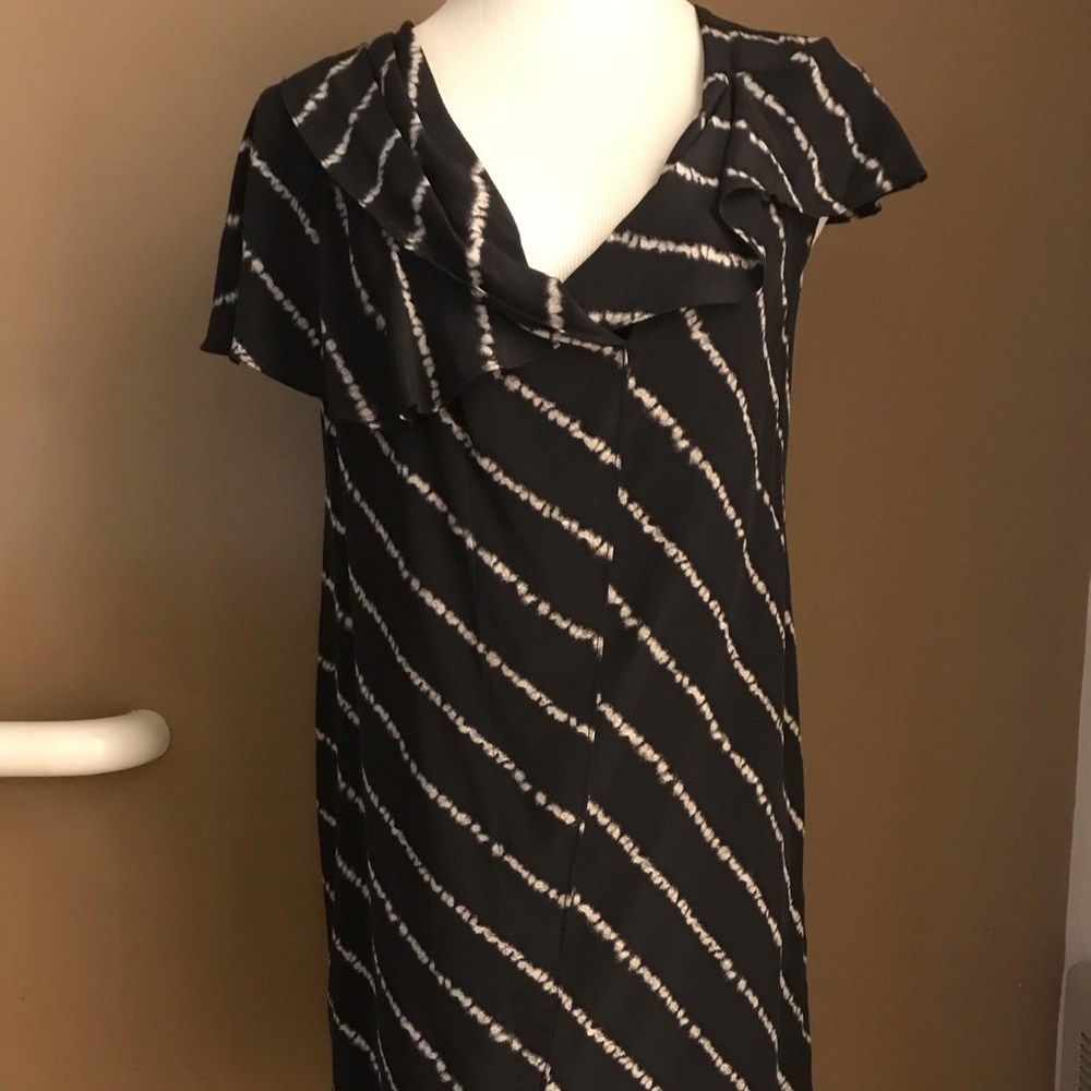 BCBG Black & White Silk Dress XS